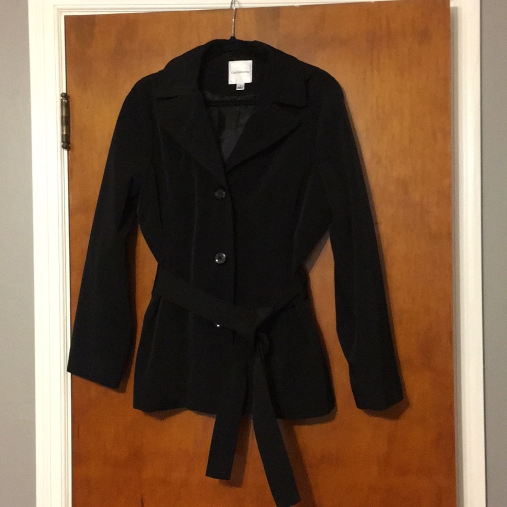 Croft&Borrow short black coat with detachable hood